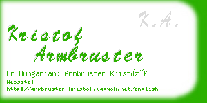 kristof armbruster business card